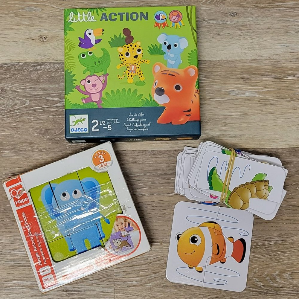 3 Educational Children Puzzles and Game (PRE-OWNED)
